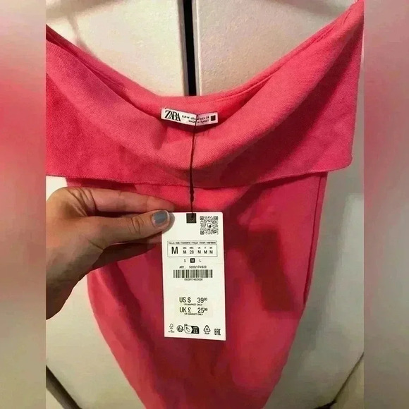 STRAPLESS STRETCH KNIT DRESS HOT PINK - Picture 5 of 6